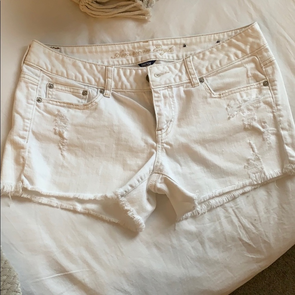 White denim shorts